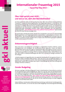 Internationaler Frauentag  &Uuml;ber Geld spricht man