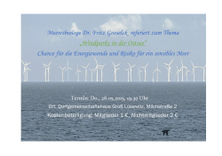 Meeresbiologe Dr. Fritz Gosselck referiert zum Thema „Windparks in