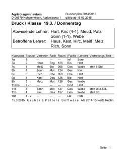 Druck / Klasse 19.3. / Donnerstag