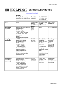 - LEHRSTELLENBÖRSE - Kolpingsfamilie Ismaning