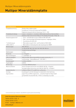 Produktdatenblatt Multipor Minerald&auml;mmplatte