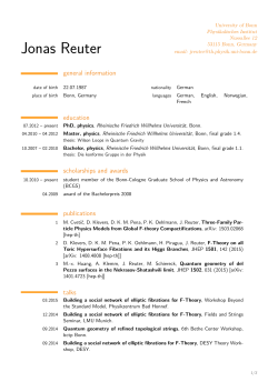 Jonas Reuter - Bonn Theory Group