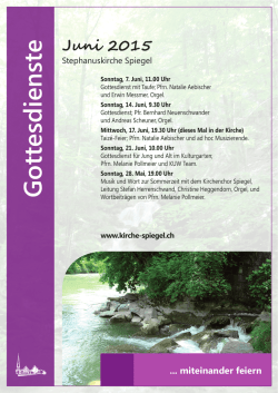 Gottesdienste im Juni