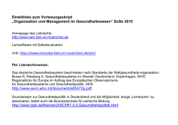Direktlinks - Gesundheits&ouml;konomie und Management im