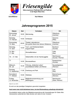 Jahresprogramm