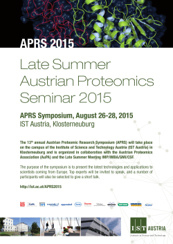 APRS 2015 - Austrian Proteomics Association