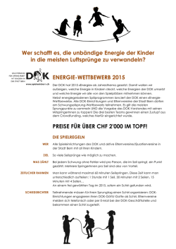 ENERGIE-WETTBEWERB 2015 PREISE FÜ