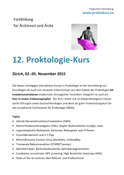 Programm 2015 - Proktologie-Kurs Universitätsspital Zürich