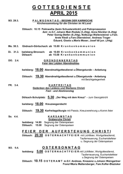 Gottesdienstordnung April 2015