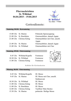 Gottesdienste: