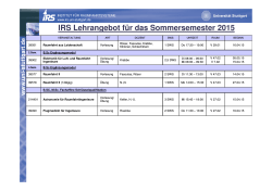 Vorlesungsverzeichnis Sommersemester 2015 als PDF
