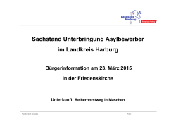 Präsentation zur Unterkunft in Maschen, Reiherhorstweg 23.03.2015