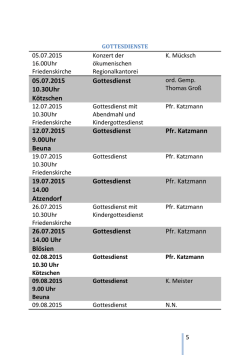 GOTTESDIENSTE - Kirchenkreis Merseburg