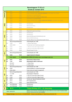 Neuenhagener TC 93 e.V. Events & Turniere 2015