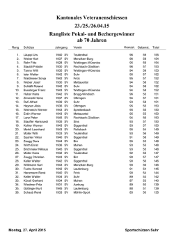 Pokal ab 70 Jahre - Sportschützen Suhr