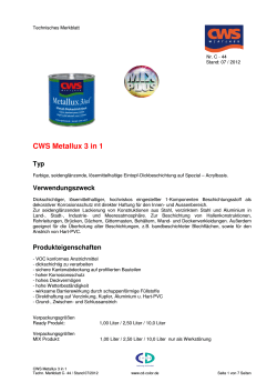 CWS Metallux 3in1 - Technisches Merkblatt