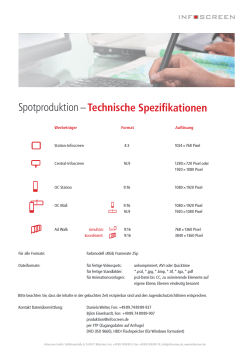 Spotproduktion – Technische Spezifikationen