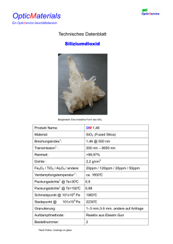 SiO2 - Technisches Datenblatt