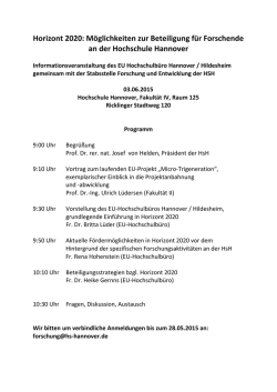 Horizont 2020 - Dezernat 4 Forschung und EU