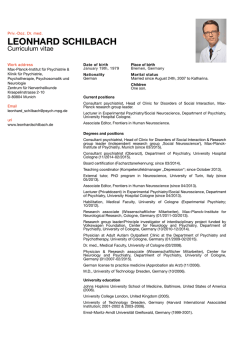 LEONHARD SCHILBACH - Institute for Cognitive Systems