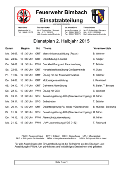 Dienstplan EA 1 Halbjahr 2015