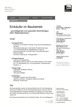 Eink&auml;ufer im Baubetrieb - BAU