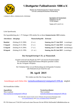 Turniereinladung - 1. Stuttgarter FV 1896