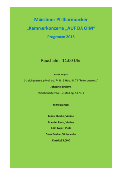 Almkonzerte Programm 2015