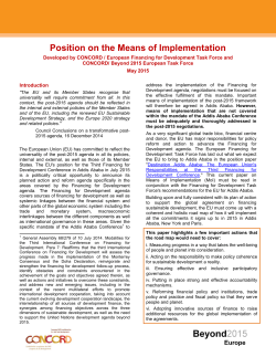Position on the Means of Implementation