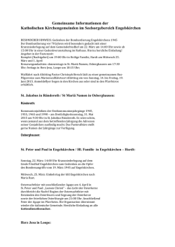 Gemeinsame Informationen der Katholischen - Oberberg