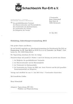 Einladung Jahreshauptversammlung 2015 - Schachbezirk Rur