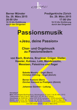 Passionsmusik - Chor- und Orgelmusik zu Passionsliedern. Berner
