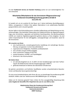 I. Mitarbeiter Serviceteam Pflegeversicherung