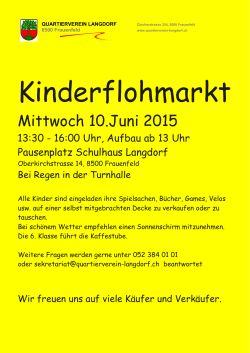 Kinderflohmarkt - Quartierverein Langdorf