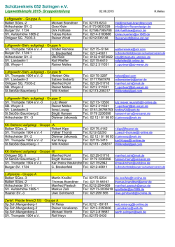 Gruppeneinteilung f&uuml;r 2015 - Sch&uuml;tzenkreis 052 Solingen