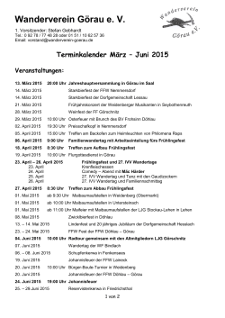 März bis Juni 2015 - Wanderverein Görau