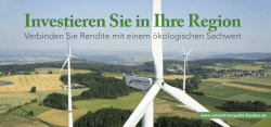 Investieren Sie in Ihre Region - NaturStromQuelle Fr&auml;nkische Schweiz