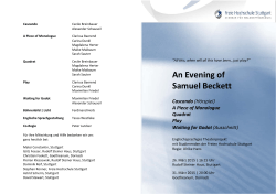 An Evening of Samuel Beckett Cascando