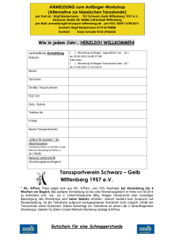 Anmeldung Tanzworkshop Jugendliche - TSV Schwarz