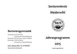 Programm Seniorenkreis Niederwihl 2015