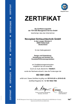 DIN EN ISO 9001:2008 - Novoplast Schlauchtechnik