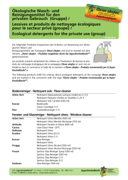 Ökologische Wasch- und Reinigungsmittel für den privaten Gebrauch