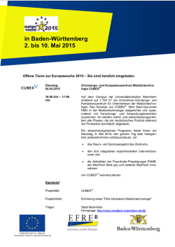 Gr&uuml;ndungszentrum Medizintechnologie CUBEX