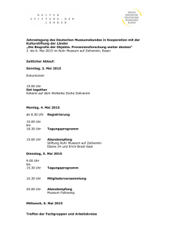 Jahrestagung des Deutschen Museumsbundes in Kooperation mit