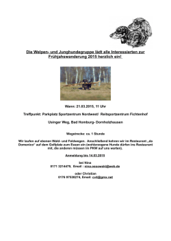 Die Welpen- und Junghundegruppe l&auml;dt alle Interessierten zur