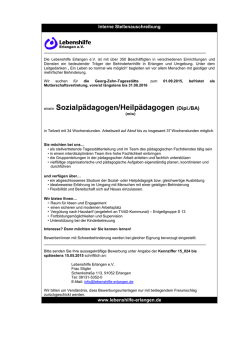 eine/n Sozialp&auml;dagogen/Heilp&auml;dagogen (Dipl./BA)