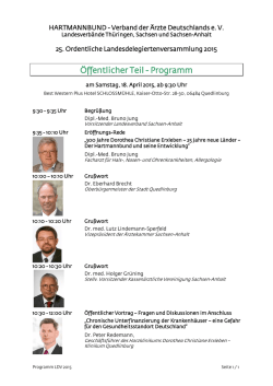 Öffentlicher Teil - Programm