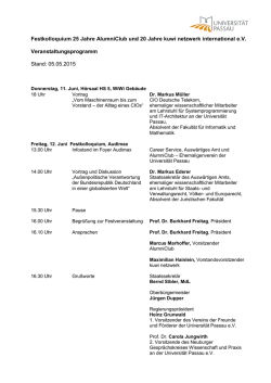 Festkolloquium 25 Jahre AlumniClub und 20 Jahre kuwi netzwerk