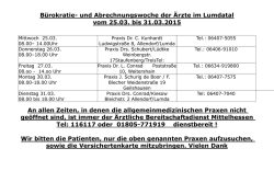 B&uuml;rokratie- und Abrechnungswoche der &Auml;rzte im Lumdatal