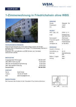 1-Zimmerwohnung in Friedrichshain ohne WBS